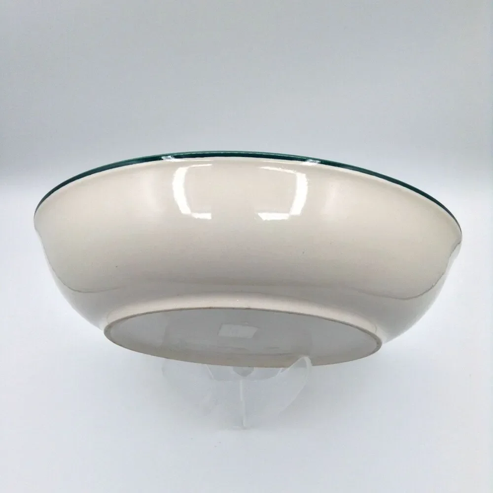 Ceramic Serving Fruit Bowl Yellow Blue Round Decorative Salad Cottage Farm 10